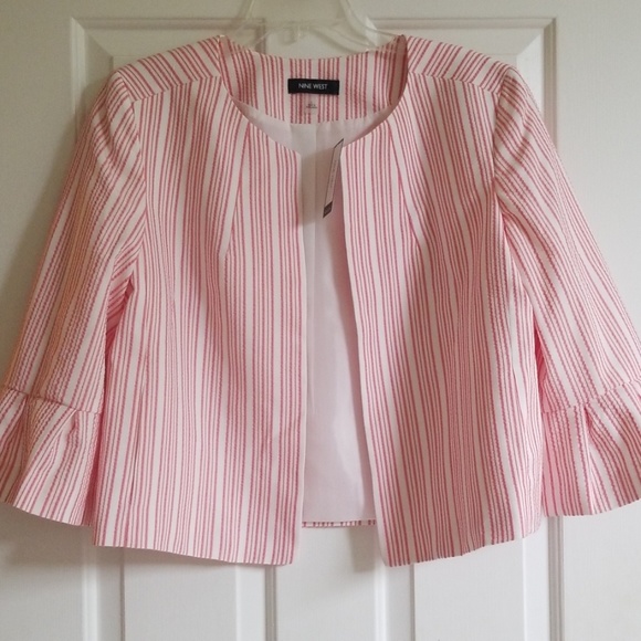 Nine West Jackets & Blazers - ☆ Nine West ☆ NWT Open Front Candy Stripe Blazer